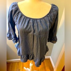 MNK  POC chambray blouson top, size M
